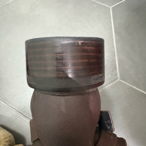 Rag & Bone Dark Brown Leather Moto Boots with Buckles - Picture 8 of 9